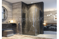 Aquatek GLASS R21 Rohový sprchový kút 120x80x195cm, 1-krídlové dvere, chróm, číre sklo