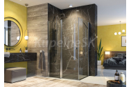 Aquatek GLASS R23 Rohový sprchový kút 120x80x195cm, 1-krídlové dvere, chróm, číre sklo