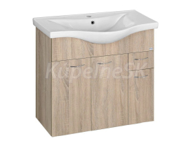 Aqualine KERAMIA FRESH umývadlová skrinka 74,5x74x34,7cm,dub platin