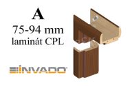 INVADO obložková nastaviteľná zárubňa, pre hrúbku steny A 75-94 mm, laminát CPL
