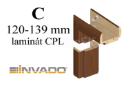 INVADO obložková nastaviteľná zárubňa, pre hrúbku steny C 120-139 mm, laminát CPL