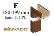 INVADO obložková nastaviteľná zárubňa, pre hrúbku steny F 180-199 mm, laminát CPL
