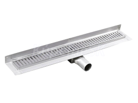 Gelco MANUS ONDA nerezový sprchový kanálik s roštom, k stene, 850x112x55 mm