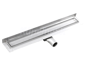 Gelco MANUS PIASTRA nerez sprchový kanálik s roštom pre dlažbu, k stene, 850x112x55 mm