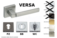 Kľučka VERSA s Rozetou + štvorcový štít na WC zámok, výber z 3 farieb