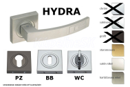 Kľučka HYDRA s Rozetou + štvorcový štít na BB zámok, výber z 3 farieb