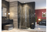 Aquatek GLASS A3 Rohový sprchový kút 90x90x195cm, krídlové dvere, chróm, Číre sklo