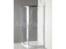 Gelco AKCE štvrťkruhový sprchový kút 90x90 cm Číre/Chróm 2x Posuvné dv.+vanička Tecmi 90
