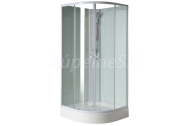 Aqualine AIGO štvrťkruhová sprchová zástena 900x900x2060mm, číre sklo + vanička