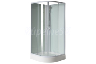 Aqualine AIGO štvrťkruhová sprchová zástena 900x900x2060mm, číre sklo+vanička+sprcha