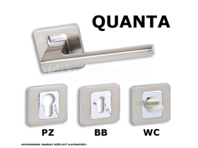 Domino QUANTA-QR, Kľučka s Rozetou, PZ zámok, M6/M9-chróm-nikel lakovaný, akcia