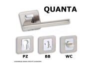 Domino QUANTA-QR, Kľučka s Rozetou, WC zámok, M6/M9-chróm-nikel lakovaný, akcia