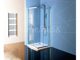 Polysan EASY LINE rohový sprchový kút 90x90x190cm, posuvné dvere, rám chróm, sklo číre