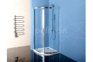 Polysan EASY LINE štvrťkruhový sprch. kút 90x90x190cm, posuvné dvere, rám chróm,sklo Číre