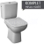 DEEP BY JIKA WC-kombi 43cm zvislý odpad,bočné napúšťanie,vr.inštalač.sady a nádržky,biele