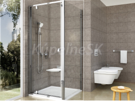 Ravak PIVOT PPS-100, 1-dielna pevná stena, Bright alu,Transparent