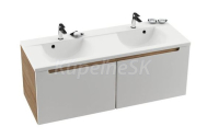 Ravak CLASSIC SD 1300 skrinka pod dvojumývadlo capuccino/biela lesklá,do kúpeľne
