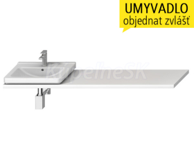 Jika CUBITO-N 128 Umývadlová doska 65-160cm, pre umývadlo 45-75cm, 1 výrez, biela