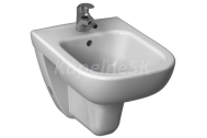 DEEP BY JIKA Závesný bidet 51cm, 1 otvor pre batériu, bez postranných otvorov, biela