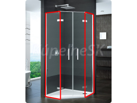 Ronal PUR PUT52P Bočná stena päťuholník s vyr.profil,ATYP š.30-100 v.200cm,Chróm/Maste.