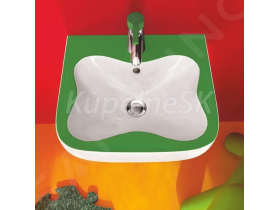 Laufen FLORA KIDS detské umývadielko 45x41x14 cm, s 1 otv. pre batériu v strede, biela/zel