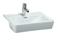 Laufen PRO Polozapustené umývadlo 56x44x18,5 cm, s 1 otvorom pre batériu uprostred, biela
