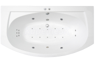 Arttec ARTTEC TITAN LUXUS 180 x 100 asymetrická hydromasážna akrylátová vaňa Biela
