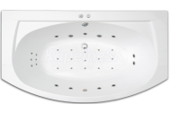 Arttec ARTTEC TITAN FLAT 180 x 100 cm asymetrická hydromasážna akrylátová vaňa Biela