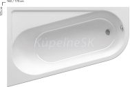 Ravak CHROME akryl.asymetr.rohová vaňa 160x105 L snowwhite CA51000000 +vaň.krycie lišty