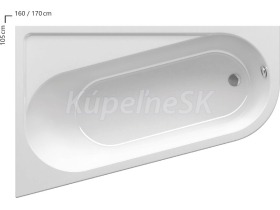 Ravak CHROME akryl.asymetr.rohová vaňa 170x105 L snowwhite CA31000000 +vaň.krycie lišty
