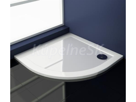 SAMTEK OCEAN sprchová vanička štvrťkruh 80x80x2,5 cm R550 liaty mramor, otvor 90 mm, Biela