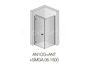SanSwiss SMGA.06.1500 ANNEA stabilizačná vzpera stena-sklo, čierna, dl.150 cm