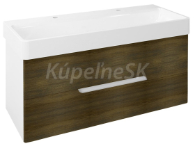 Sapho MEDIENA umývadlová skrinka 117x50,5x48,5cm, biela matná/dub graphite