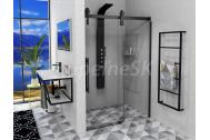 Gelco VOLCANO BLACK sprchové dvere do niky 140x218 cm Číre/Čierna Posuvné dv.