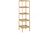 Aqualine BAMBUS policový regál 37x37x140cm, 5 políc, bambus