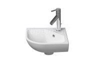 Duravit ME BY STARCK umývadlo rohové 43,5x38,WonderGliss,otv.pre bat,Biela 07224300001