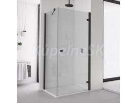 Ronal AN1C ANNEA 75cm Pravé dvere do niky/sprchový rohový kút, profil Čierny,sklo Číre