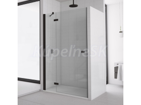 Ronal AN13 ANNEA 80x200 cm Dvere+pev.diel Nika/Sprch.rohový kút,profil Čierny,sklo Číre,Ľa