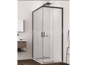 Ronal Top LineS TLSG 90cm, Ľavý diel pre Rohový sprchový kút, profil Čierny, sklo Číre
