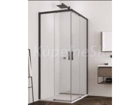 Ronal Top LineS TLSD 80cm, Pravý diel pre Rohový sprchový kút, profil Čierny, sklo Číre