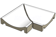 Rako POOL XPC58023 odtokový kanál roh (set 2 ks) biela matná 19,7x15cm , 1.tr. matný
