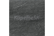 Rako QUARZIT DCH66739 schodovka rektif. čierna matná reliéf, mrazuv. 60x60cm, 1.tr.