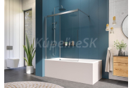 Aquatek WELLNESS KV2 Vaňová zástena s posuvnými dverami, 120x140cm, chróm, číre sklo