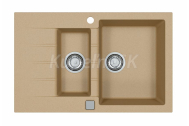 Alveus CADIT 70 kuchynský granitový drez so sifónom 79x50 - G-55 Beige 1131359