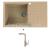 Alveus CADIT 40 SET kuchynský granit. drez so sifónom 86x50 + batéria SIROS - Beige/Chróm