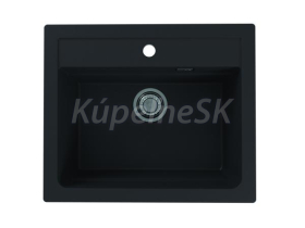 Alveus ATROX 30 kuchynský granitový drez so sifónom 59x50 - G-91 Black, spodná montáž