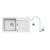 Alveus SET kuchynský drez NIAGARA 30 so sifónom 78x43,5 + batéria ARC110 - White