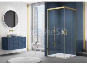 Ronal CADURA CAE2 ATYP, 1-diel Rohový sprchový kút, profil Zlatý, sklo Číre,Pravé