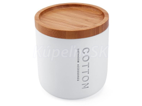 Nimco KORA Dóza na kozmetické tampóny, mat. Polyresin, biela, KO 24051-05