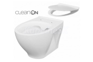 Cersanit MODUO WC misa závesná CleanOn a WC sedátko DELFI Slim SC, Biela K701-147 K701-147